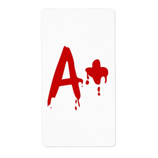Étiquette Blood Group A+ Positive #Horror Hospital (Devant)