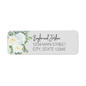 Étiquette Bloom White Floral Mariage Adresse de retour (Devant)
