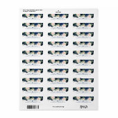 Étiquette Blooms Chics | Navy Blue and Blush Heart Address (Feuille entière)