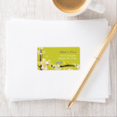 Étiquette Blossoming Love Spring Green Mariage Adresse (En situation)