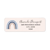 Étiquette Blue and Peach Rainbow Boho Design Address (Devant)
