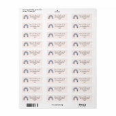 Étiquette Blue and Peach Rainbow Boho Design Address (Feuille entière)