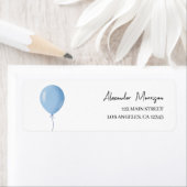 Étiquette Blue Balloon Boy Anniversaire Adresse de fête (En situation)