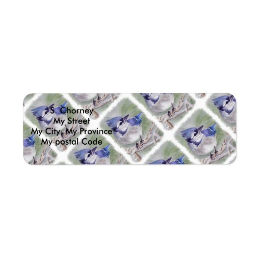 Étiquette BLUE BIRD OF PARADISE Adresse de retour (Devant)