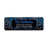 Étiquette Blue Black jeu vidéo Gamer Bar Mitzvah Adresse (Devant)