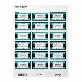 Étiquette Blue Black Snowflacon Hiver Holiday Adresse de ret (Feuille entière)