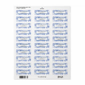 Étiquette Blue Botanical Navy Mariage Adresse (Feuille entière)