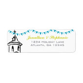 Étiquette Blue Bunting Aller à la chapelle Retour Adresse (Devant)