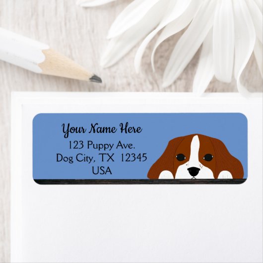 Étiquette Blue Cavalier King Charles Spaniel Chien chiot (En situation)