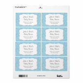 Étiquette Blue Damask Water Bottle Favor - customisez-le! (Feuille entière)