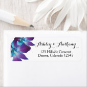 Étiquette Blue Dendrobium Orchid Mariage Adresse de retour (En situation)