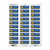 Étiquette Blue Dump Truck Anniversaire de enfant Party Adres (Feuille entière)