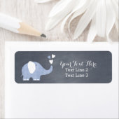 Étiquette Blue Elephant Heart (En situation)