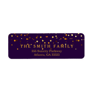 Étiquette Blue Faux Gold Parties scintillant Foil Confetti