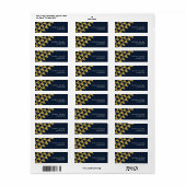 Étiquette Blue Faux Gold Triangle Abstrait Modern Address (Feuille entière)