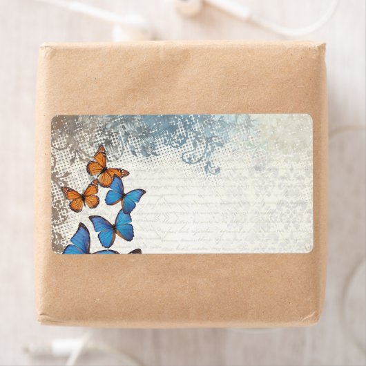 Étiquette Blue floral (En situation)