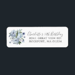 Étiquette Blue Floral 30th Birthday Adresse de retour<br><div class="desc">Ajoutez une jolie touche à votre enveloppe d'invitation de 30e anniversaire. Un bouquet floral bleu poussiéreux orne le côté gauche. Une police de caractères classique laissez les gens connaître l'occasion spéciale. Une police traditionnelle ajoute l'adresse.</div>