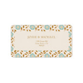 Étiquette Blue Floral Boho  (Devant)