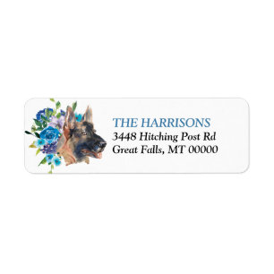 Étiquette Blue Floral Bouquet
