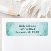 Étiquette Blue Floral Chic (En situation)