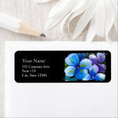 Étiquette Blue Flower Painting Return Address Labels (En situation)
