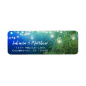 Étiquette Blue Forest Mason Jar Lights Adresse de retour (Devant)