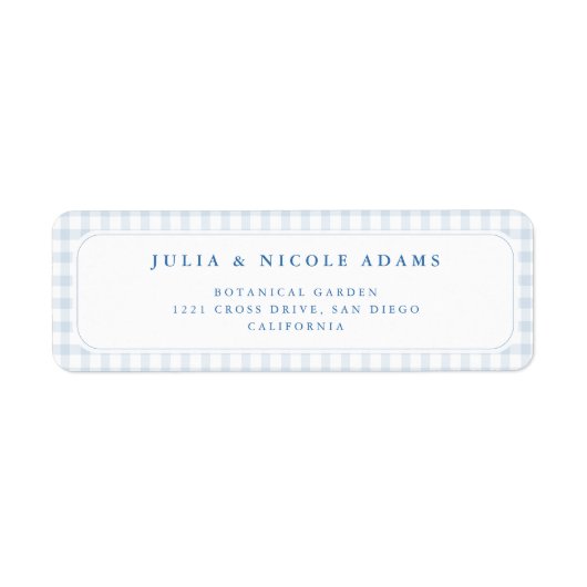 Étiquette Blue Gingham Teddy Bear Neutral Baby Shower (Devant)