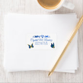Étiquette Blue, Gold Butterfly Address Labels (En situation)