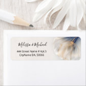 Étiquette Blue Gold Smokey Flower |  Wedding (En situation)