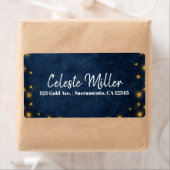 Étiquette Blue Gold Stars Celestial Starry Sky Party (En situation)