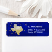 Étiquette Blue Gold Stars Texas Adresse de retour (En situation)