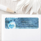 Étiquette Blue Heart Mason Jar & Baby's Breath Invitation (En situation)