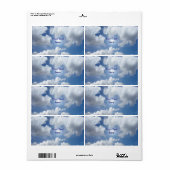 Étiquette Blue Heaven Nuages + vos idées (Feuille entière)