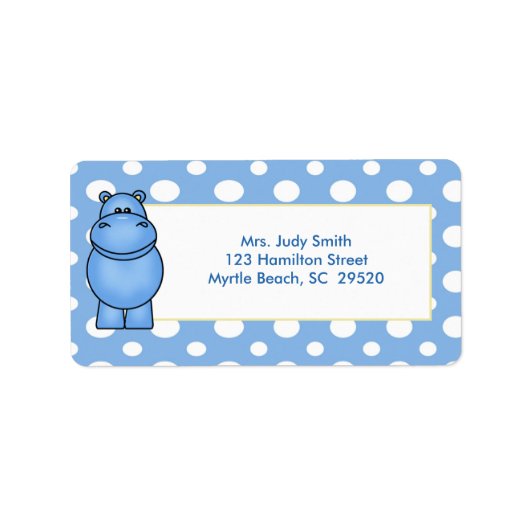 Étiquette Blue Hippo Address Label (Devant)