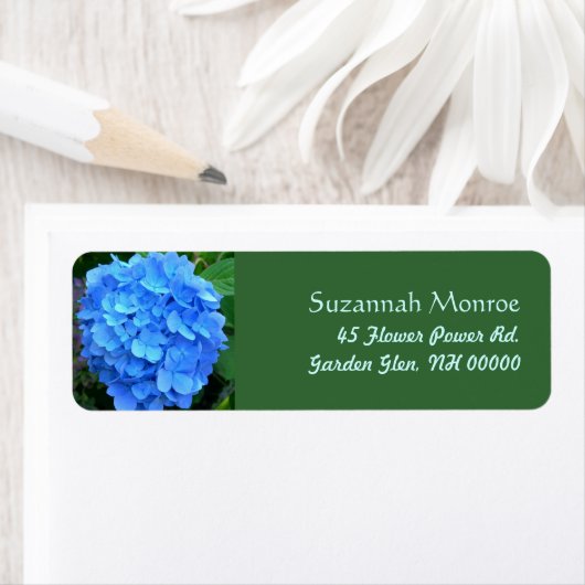 Étiquette Blue Hydrangea Address Labels (En situation)