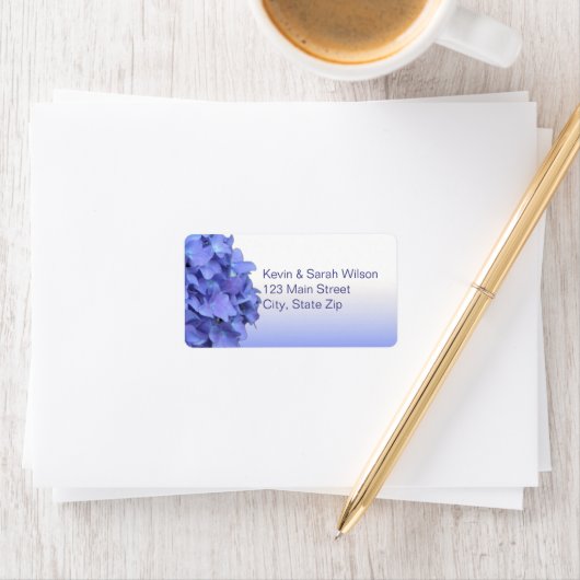 Étiquette Blue Hydrangea Address Labels (En situation)