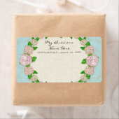 Étiquette Blue Hydrangea dentelle Floral Formal Élégant Entr (En situation)