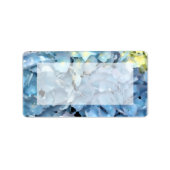 Étiquette Blue Hydrangea Floral (Devant)