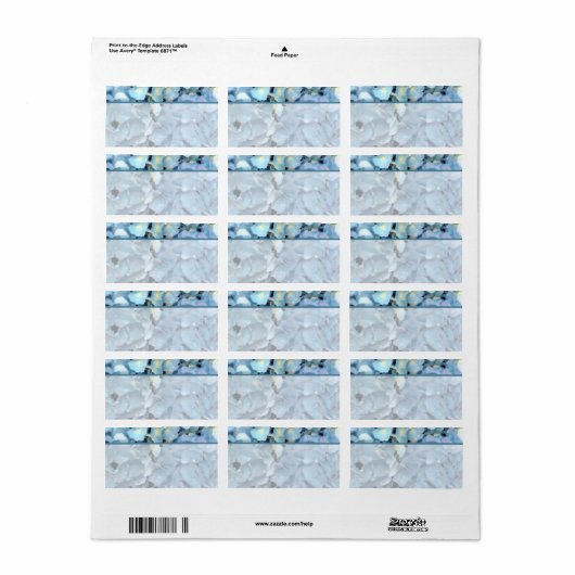 Étiquette Blue Hydrangea Floral (Feuille entière)