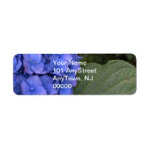 Étiquette Blue Hydrangea Floral (Devant)