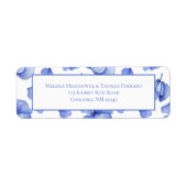 Étiquette Blue Hydrangea Floral Petals Adresse du Mariage (Devant)