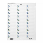 Étiquette Blue Hydrangeas (Feuille entière)