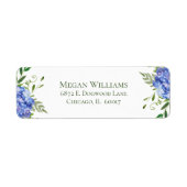 Étiquette Blue Hydrangeas Adresse de retour (Devant)