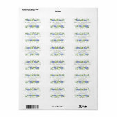 Étiquette Blue Hydrangeas Adresse Mariage (Feuille entière)