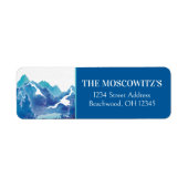 Étiquette Blue Majestic Mountain Bar Mitzvah Adresse (Devant)