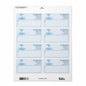 Étiquette Blue Médicale Hermes Rod Caduceus Eau Ondes (Feuille entière)