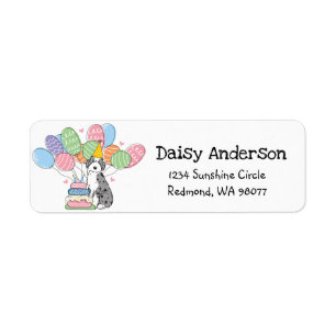 Étiquette Blue Merle Aussiedoodle Anniversaire Adresse de re