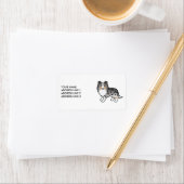 Étiquette Blue Merle Shetland Sheepdog Chien et texte person (En situation)