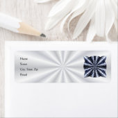 Étiquette Blue Metallic Celtic Knot Art original (En situation)