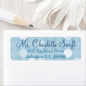 Étiquette Blue Mod Polka Point Baby shower Adresse de retour (En situation)